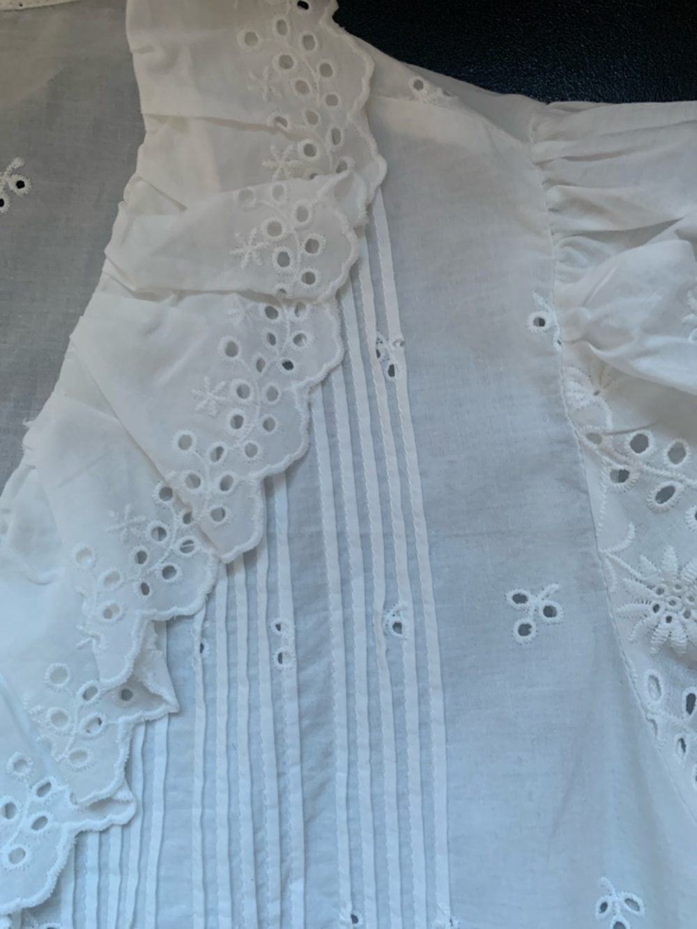ROMANTIC COTTAGE-CORE LACE BLOUSE WHITE LARGE NEW - Picture 3 of 7